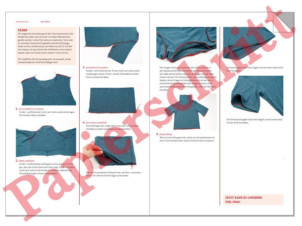 Papierschnittmuster Rollkragenpullover Frau Dörte XS-XXL